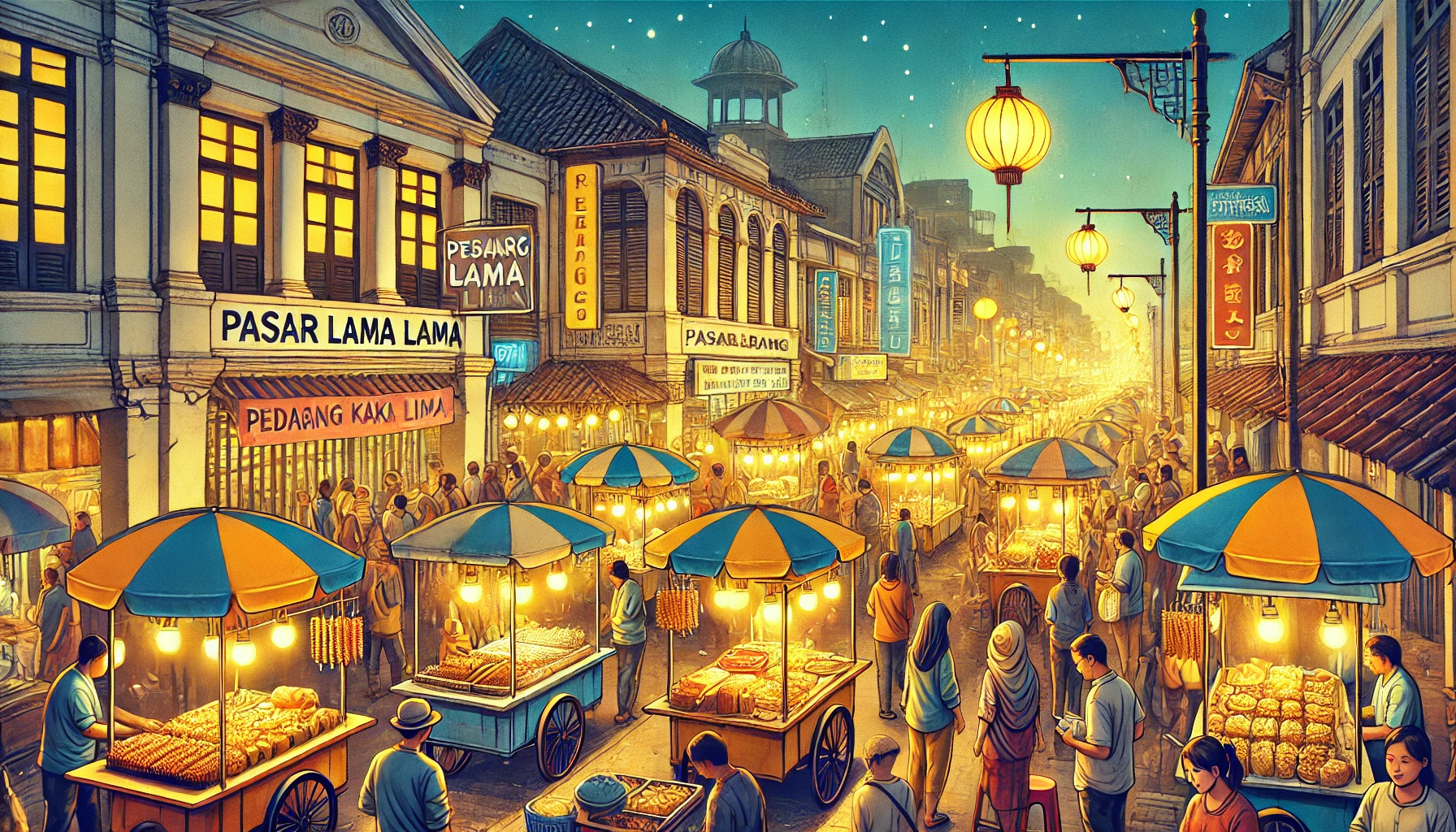 Kuliner malam di Pasar Lama